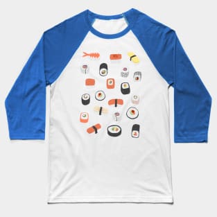 Sushi Roll Maki Nigiri Japanese Food Art Baseball T-Shirt